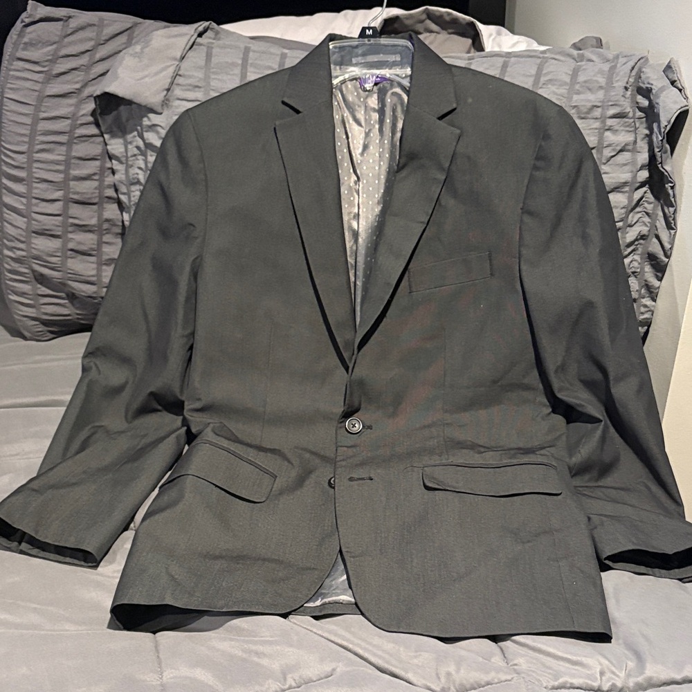 Classic charcoal grey/ black  Men's suit.
